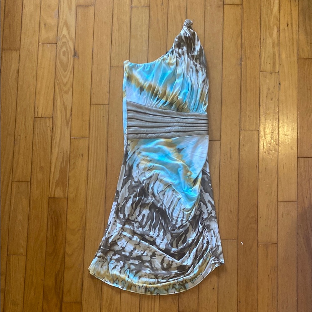 One-Shoulder Multicolor Dress
